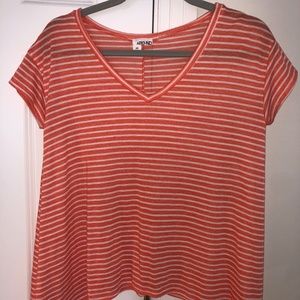Nordstrom- White and Orange Striped T-shirt